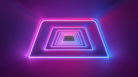 彩色霓虹线条发光隧道背景