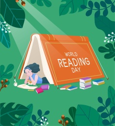 女孩在书籍中徜徉