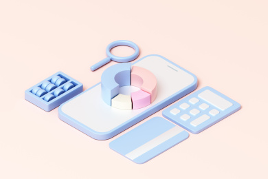 3D渲染的金融主题概念插画