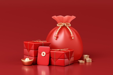 3D渲染的中国风概念插画