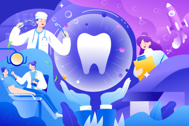 牙齿健康矢量插画