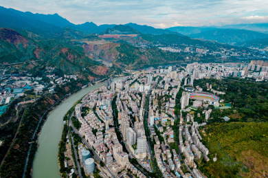 中国四川攀枝花东区航拍