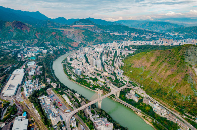 中国四川攀枝花东区航拍