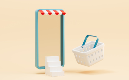 创意电商背景3D渲染