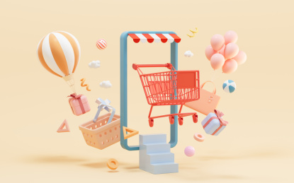 创意电商背景3D渲染