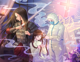 花木兰和抗疫护士
