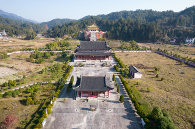 航拍中国贵州省铜仁市江口县梵净山金佛寺