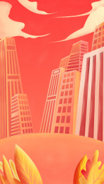 地平线城市生活插画