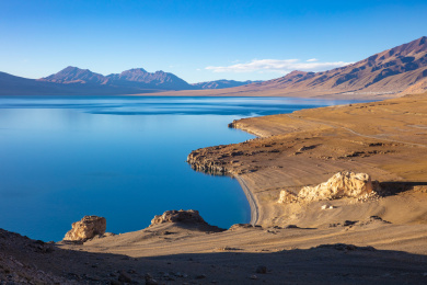 中国西藏那曲市的雍仲苯教圣湖当惹雍措