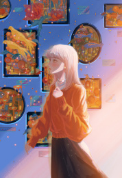 少女画展中漫步