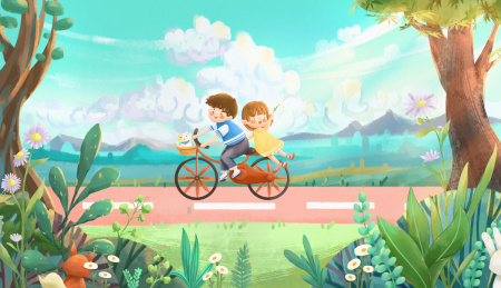 人与自然和平相处低碳出行