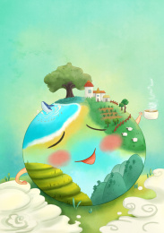 轻松休息的地球 世界地球日    