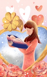 母亲节节日插画