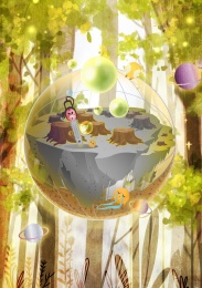 环保主题插画世界森林日