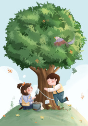 森林植树节之儿童插画