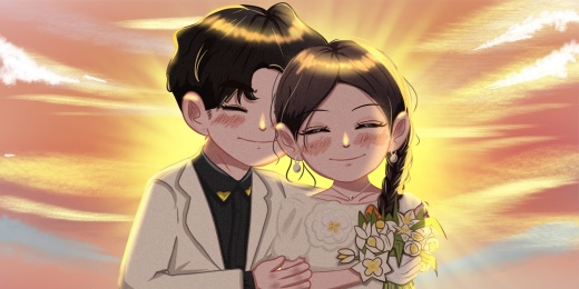 情人节半身头像插画素材