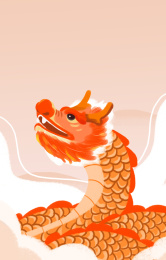 卡通手绘立春龙抬头插画