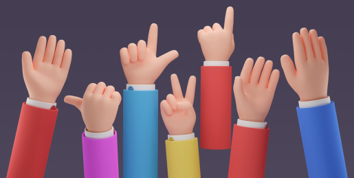 可爱的3D卡通各种手势造形素材