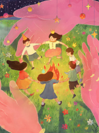 卡通手绘庆祝六一儿童节