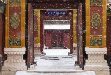 中国北京故宫冬日雪景