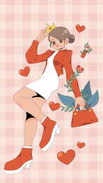 头戴王冠的手里提包女生