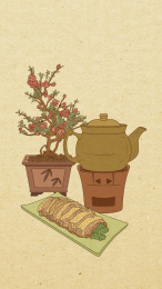 二十四节气之处暑竖版插画