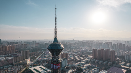 航拍石家庄天际线