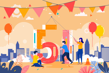 五一劳动节勤奋工作的人们