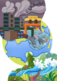 环保可持续插画保护环境爱护自然白底