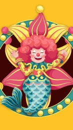 小丑喜剧愚人节矢量插画海报