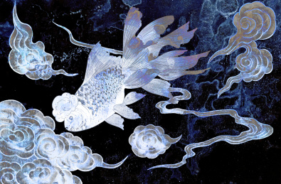 新中式金鱼锦鲤插画海报