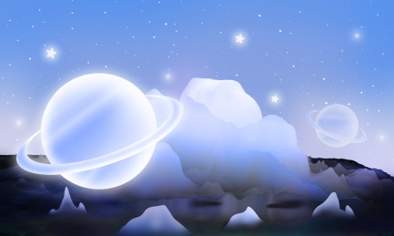 星球冰川宇宙太空星空插画海报