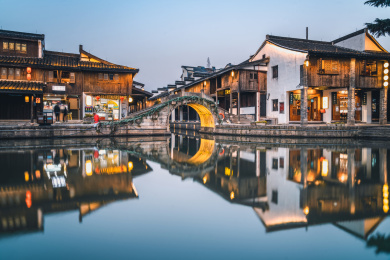 浙江省绍兴市柯桥古镇风光