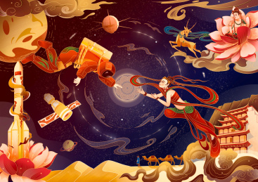 航天与飞天的视觉结合