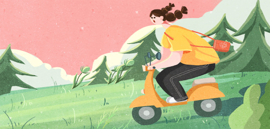 骑电动车的女孩