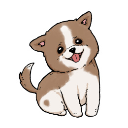 一只可爱的小狗 手绘插画