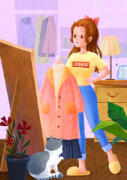 试衣服的女孩