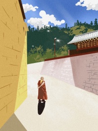 川西甘孜美景 艺术插画