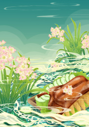 二十四节气传统美食国潮插画处暑