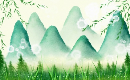 春天田野户外风景插画