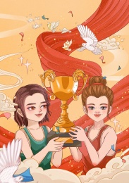 运动插画体育精神分享