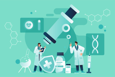 医疗疫苗研究插画