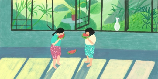 夏天的风吹来了西瓜味