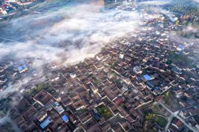 福建省南平市邵武市和平古镇乡村城镇风光