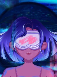 元宇宙科技感女孩