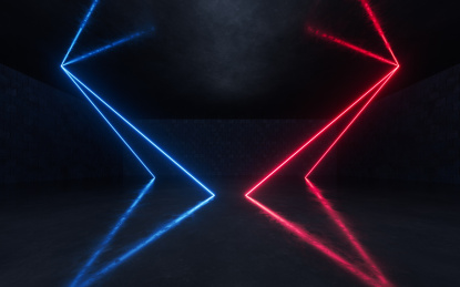 抽象霓虹发光线条背景3D渲染