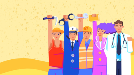 多种职业人物组合插画