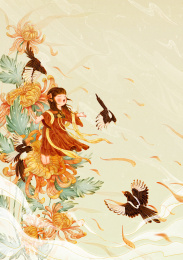 国风立秋秋菊商业插画