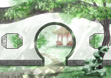 夏天的古风中式园林