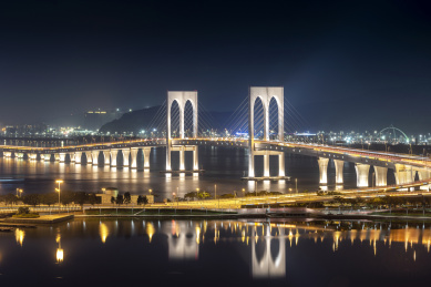 中国澳门城市夜景风光